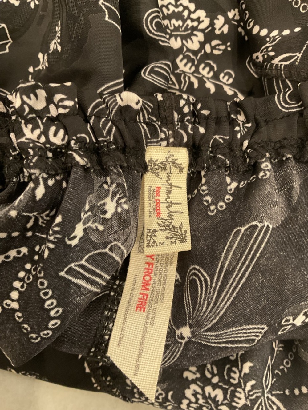 Free People Black Satin Floral-Print Pajama Short Set - Picture 9 of 11